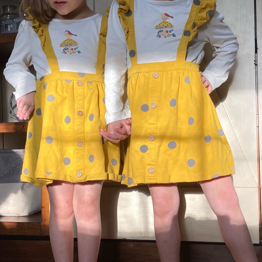 Cute cottage core skirt overall and shirt set!